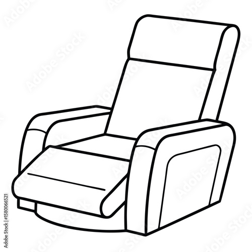 Illustration of a recliner chair isolated on white background