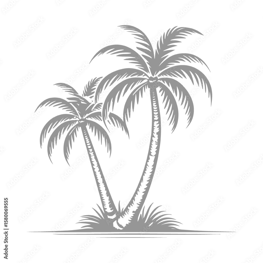 Obraz premium Two Palm Trees Silhouette