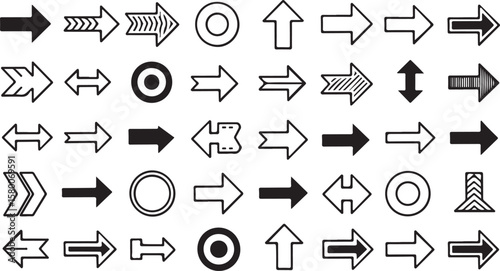 Arrow icon collection for web and navigation design