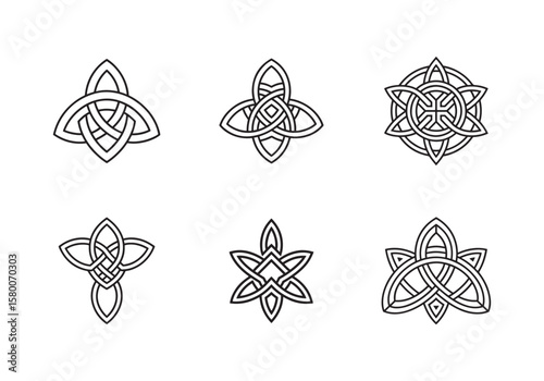 celtic rune icon line art vector illustration