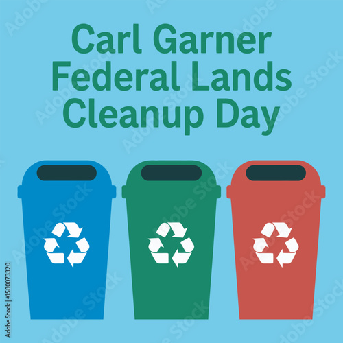 Carl Garner Federal Lands Cleanup Day Bins, vector illustration