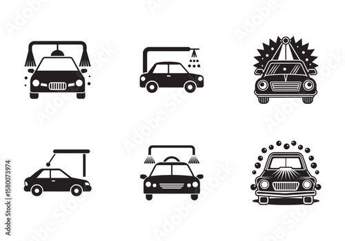 car wash icon silhouette vector illustration