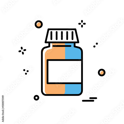 Split Color Medicine Bottle Icon