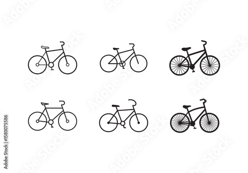 cruiser bicycle icon line art vector illustration