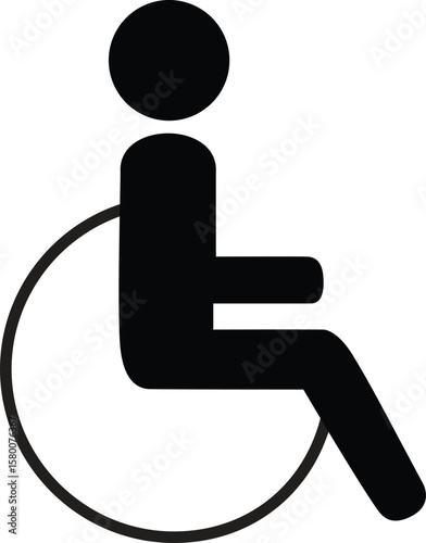 Vector Illustration of Wheelchair Accessibility Icon Symbolizing Inclusive Design, Disability Access, and Public Facility Sign