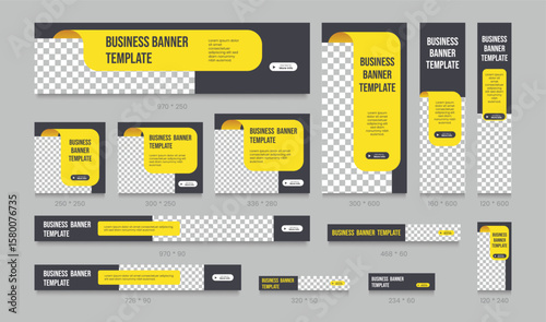Abstract banner design web template set. Modern cover header background for website design, Social media cover or post, ads banner, flyer, invitation card. Horizontal header web banner template