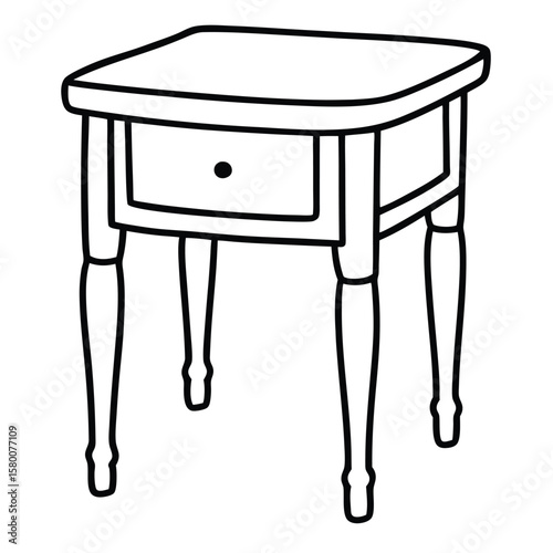 Illustration of a bedside table isolated on transparent background