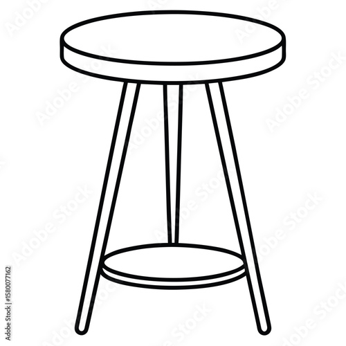 Illustration of a bedside table isolated on transparent background
