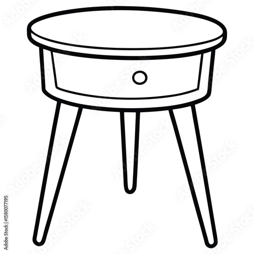 Illustration of a bedside table isolated on transparent background