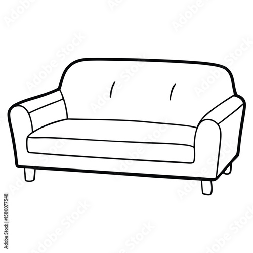 Line art of a cabinet with drawers isolated on transparent background