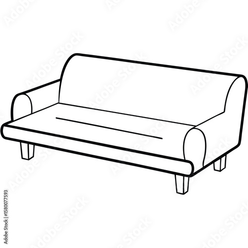 Line art of a cabinet with drawers isolated on transparent background