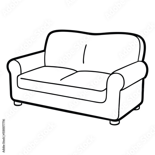 Line art of a cabinet with drawers isolated on transparent background