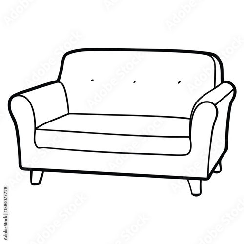 Line art of a cabinet with drawers isolated on transparent background
