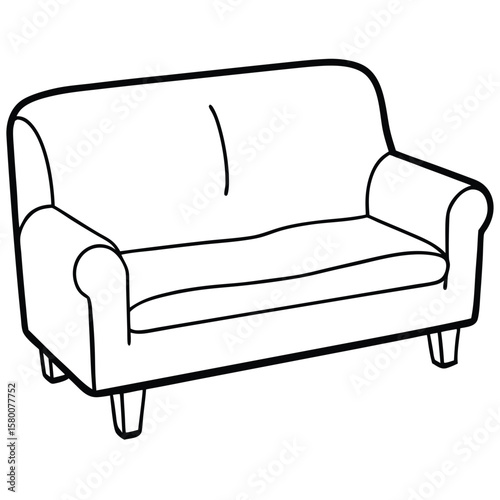 Line art of a cabinet with drawers isolated on transparent background