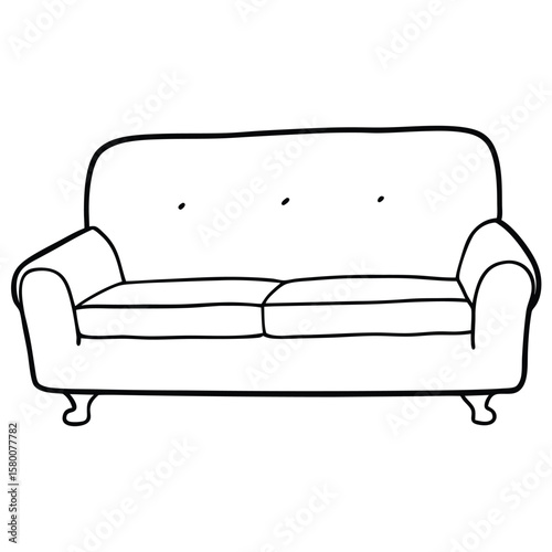 Line art of a cabinet with drawers isolated on transparent background
