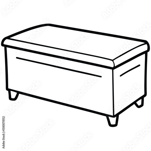 Treasure chest outline illustration isolated on transparent background