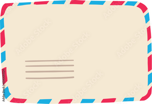 Mail envelopes design element. Post cards, envelopes, post stamps, craft paper letters and mail envelopes. Postage cards, cute envelopes vector illustration. Love messages with stickers and plants