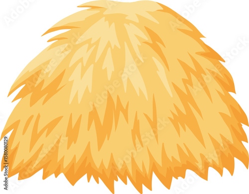 Dry farm haystack, bale, pile and heap stack, straw in rolls, fodder bundle, sack bag isolated agricultural. Rural haycock, countryside grass, wheat or rye haymow and farming vector illustration