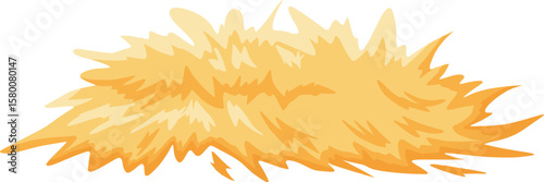 Dry farm haystack, bale, pile and heap stack, straw in rolls, fodder bundle, sack bag isolated agricultural. Rural haycock, countryside grass, wheat or rye haymow and farming vector illustration
