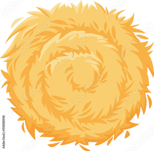 Dry farm haystack, bale, pile and heap stack, straw in rolls, fodder bundle, sack bag isolated agricultural. Rural haycock, countryside grass, wheat or rye haymow and farming vector illustration