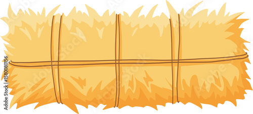 Dry farm haystack, bale, pile and heap stack, straw in rolls, fodder bundle, sack bag isolated agricultural. Rural haycock, countryside grass, wheat or rye haymow and farming vector illustration