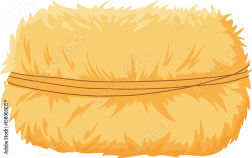 Dry farm haystack, bale, pile and heap stack, straw in rolls, fodder bundle, sack bag isolated agricultural. Rural haycock, countryside grass, wheat or rye haymow and farming vector illustration