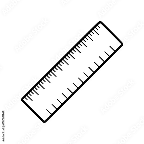 Black outline icon of a ruler