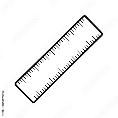 Black outline icon of a ruler