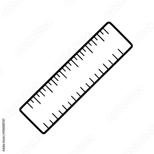 Simple outline icon of a ruler