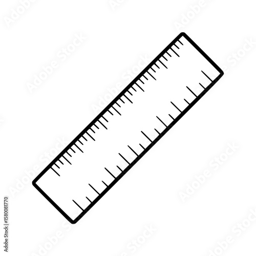 Simple outline icon of a ruler