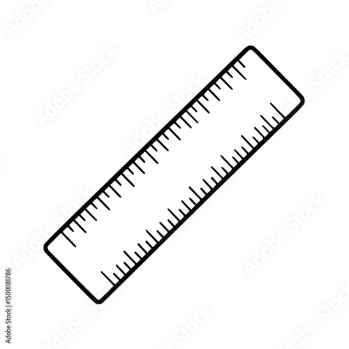 Simple outline icon of a ruler