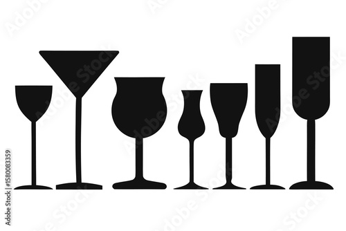 Diverse collection of glassware silhouettes