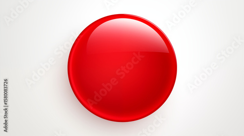 Free Download Minimalist red circular button with bold white 'START' text, glossy surface, realistic highlights, white border, and subtle drop shadow, isolated on pure white background in modern UI design style - GFXLoad