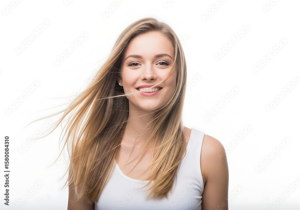 smiling young woman with long blonde hair portrait
smiling young woman with long blonde hair portrait