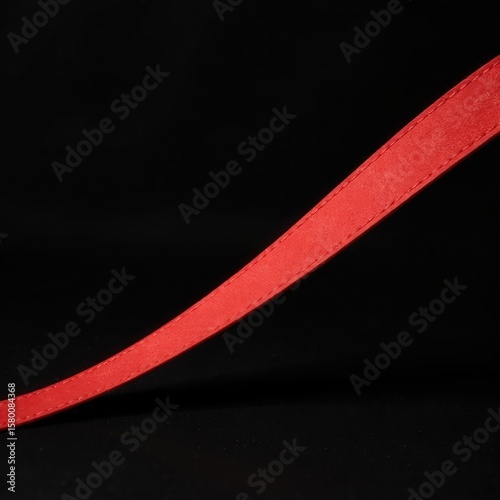 red ribbon on black background