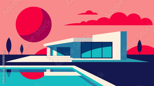 vector illustration of a modern building