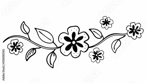 Floral design vector illustration with flower and leaf elements for graphic design and decoration use
