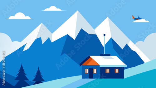 winter landscape with houses