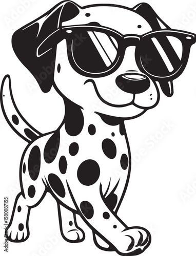 Cool Dalmatian Puppy with Sunglasses
