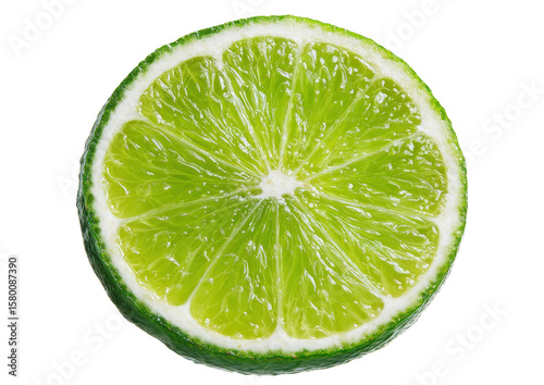 Lime Slice Cross Section on Transparent Background