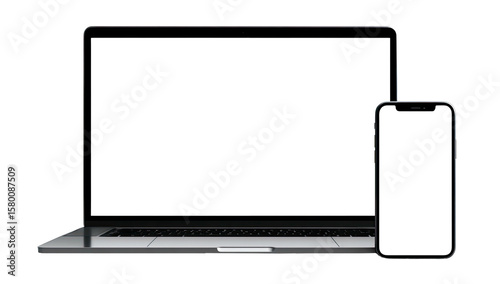 Laptop and Smartphone Mockup on Transparent Background