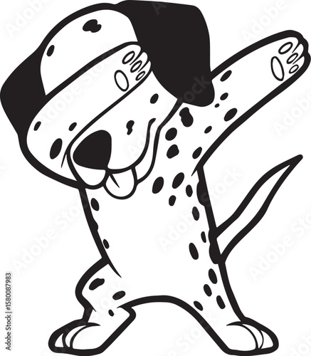 Playful Dancing Dalmatian Puppy