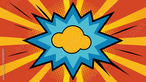 Classic Cartoon Background with Exaggerated Comic Effects