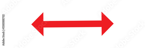 red bidirectional arrow, red arrow isolated on white background transparent.