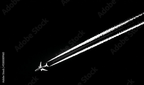 Jet plane on black background