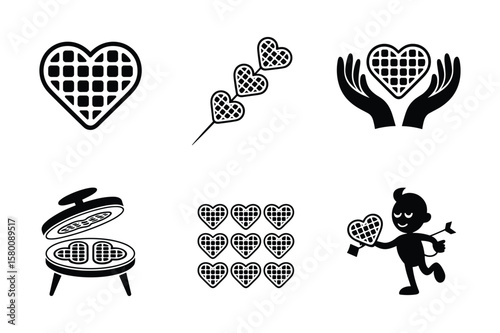Heart shaped waffles and related icons heart waffle maker