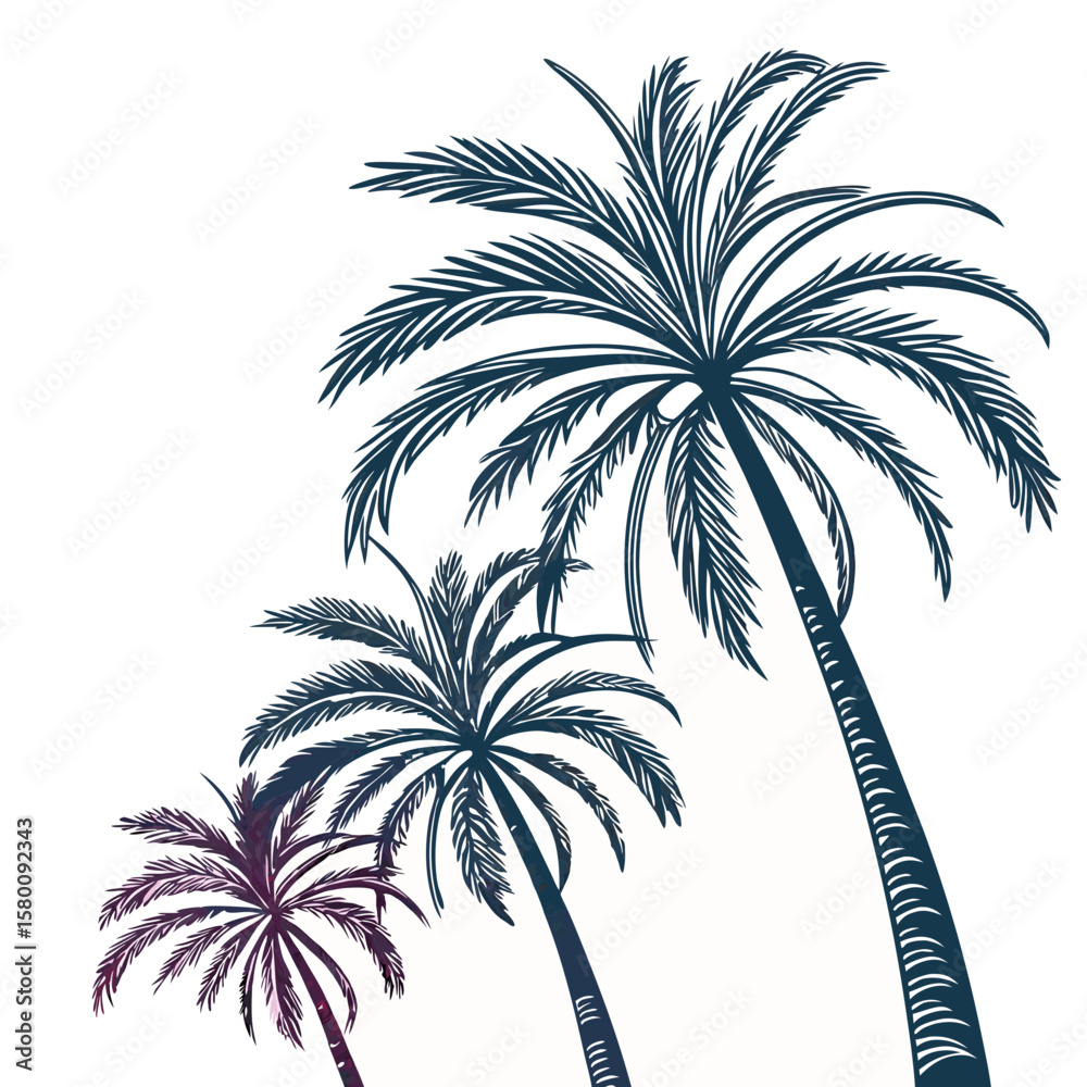 Fototapeta premium palm tree silhouette vector