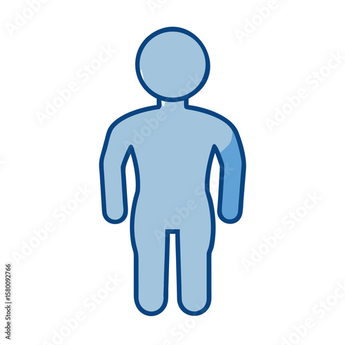 Simple Black Silhouette Icon Representing Male Gender Symbol for Designs