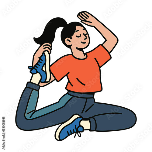 Cartoon yoga pose illustration vector