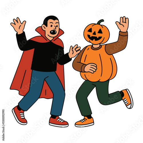 Cartoon Halloween costume fun vector